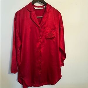 Victoria's Secret Red Satin Sleep Shirt